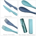 thumbnail image 2 of Tneene 10 Sets Wheat Straw Cutlery,Portable Travel Utensils Spoon Fork Knife Tableware Set, Reusable Flatware Set with Case for Lunch Boxes Workplace Camping School Picnic or Daily Use, 2 of 8