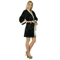 thumbnail image 4 of Bimba Women Short Classic Satin Robe Getting Ready Bride Bridesmaid Robes Kimono Sleeve Coverup, 4 of 9