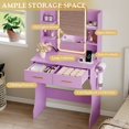 thumbnail image 3 of FANRAL Vanity Desk with LED Lighted Mirror and Power Outlet,Makeup Vanity Table with Storage Drawers,3 Lighting Modes and Adjustable Brightness,Dressing Table for Bedroom,Purple Vanity, 3 of 7