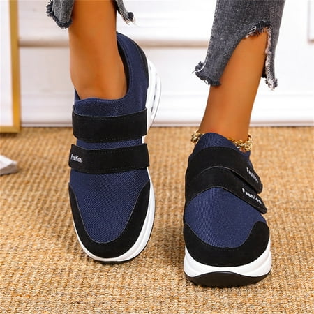 

Hueook Black Wedge Sandals For Women Summer Plus Size Retro Round Toe Color Matching Women S Casual Wedge Sandals Black Wedges For Women