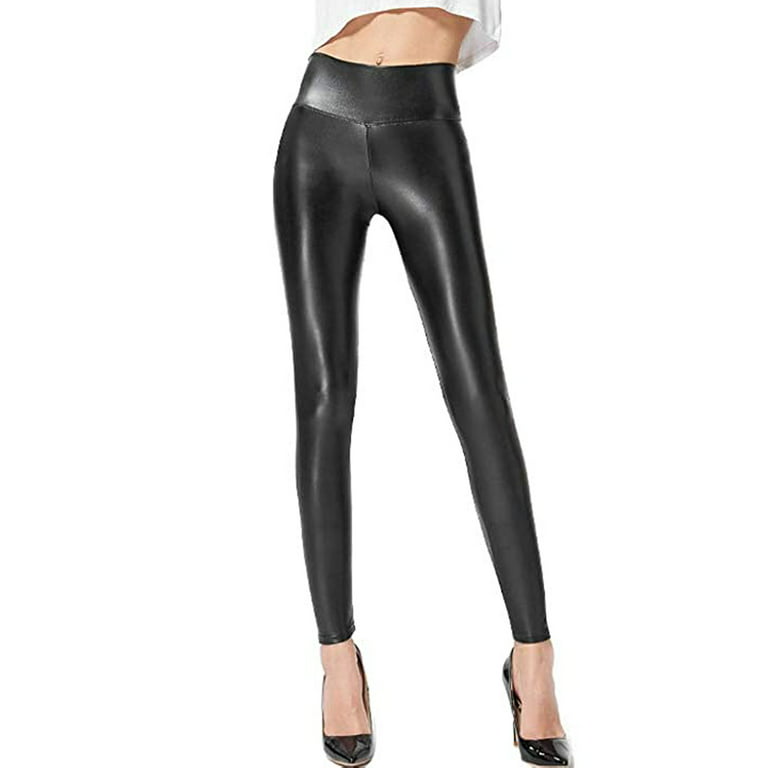 vixlove Leather Pants for Women High Waisted Faux Leather Leggings Pants  (Small) Black at  Women's Clothing store