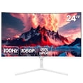 thumbnail image 1 of Monitor curvo CRUA 24" FHD (1920 × 1080p) 100 Hz 99% sRGB blanco, 1 of 7