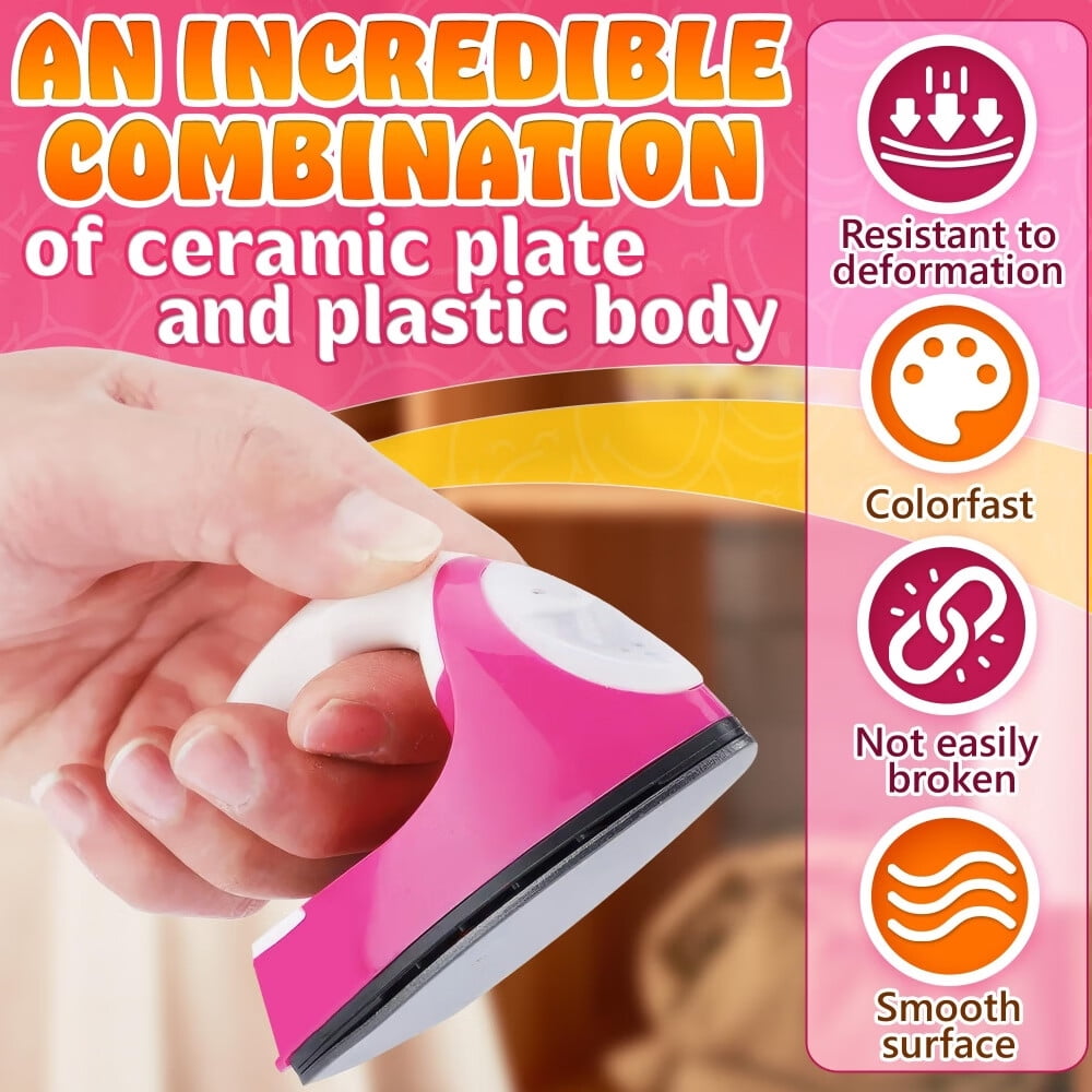 Mini Iron for Crafting - Small Iron for Crafts Small Travel Iron Mini Heat Press Iron Mini Iron for Clothes Mini Craft Iron Small Iron for Clothes - Mini Steam Iron for Clothes with Charging Base