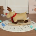 thumbnail image 4 of Kids Ride-On Rocking Horse Toy with Lullaby Song,Moose Rocking Toy with Hand Puppets and Safety Belt For Children 1-3 Years,Soft Plush Fabric,Apricot,CPC Certified, 4 of 17