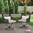 thumbnail image 5 of Joivi Removable Cushion Cover Patio Chairs Set, Rattan Rope Black-Swivel, 350 lbs, 19.8" 3.7", 5 of 8