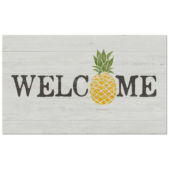 CounterArt "Welcome Pineapple" Indoor/Outdoor Entryway Floor Mat 29.5" by 17.75"