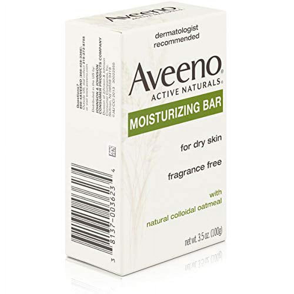 4 Pack - AVEENO Naturals Moisturizing Bar for Dry Skin 3.50 oz