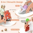 thumbnail image 5 of Gymax 3-in-1 Kids Slide Rocking Horse Set Convertible Toddler Slide w/ Basketball Hoop Pink, 5 of 10