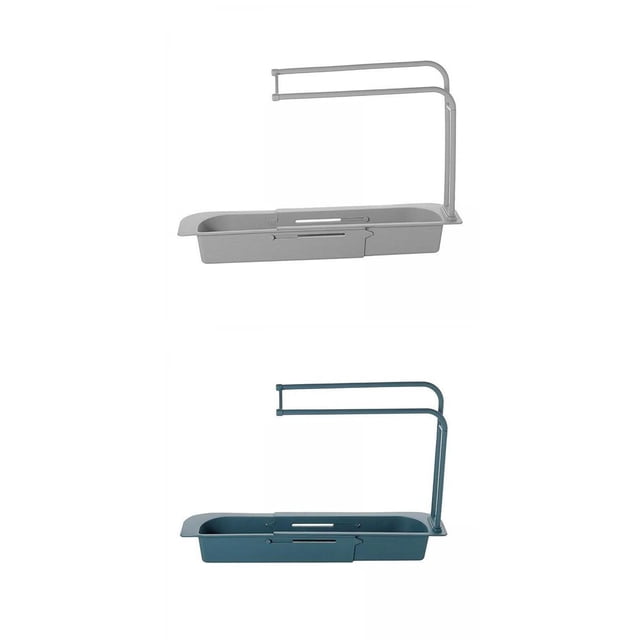 Fregadero de Cocina Soporte de Esponja Cepillo ridor de Jabón de Rejilla Plástico Azul+Fregadero de Cocina Soporte de Esponja Cepillo Soledad cesta de drenaje del fregadero de la cocina