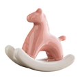 thumbnail image 3 of Figura de caballo en miniatura de cerámica para té, mascota, estante, estatua de caballo mecedor para dormitorio Rosa, 3 of 7