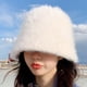 thumbnail image 3 of Sombrero de pescador de moda, térmico, informal, suave, para otoño, para acampar, senderismo, para mujer. Blanco, 3 of 9