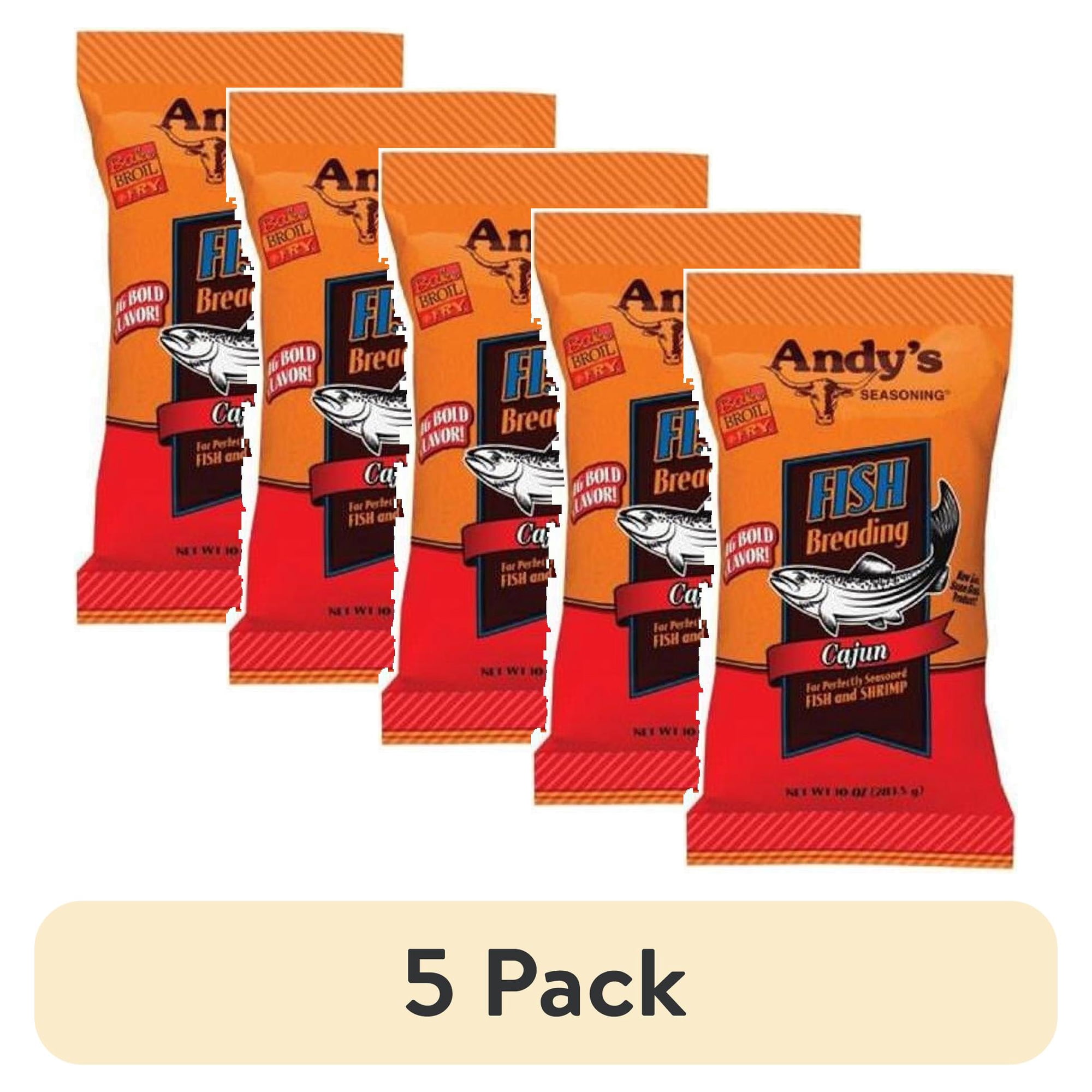 (5 pack) Andy s Seasoning Cajun Fish Breading 10 oz Coating with Crisp Texture