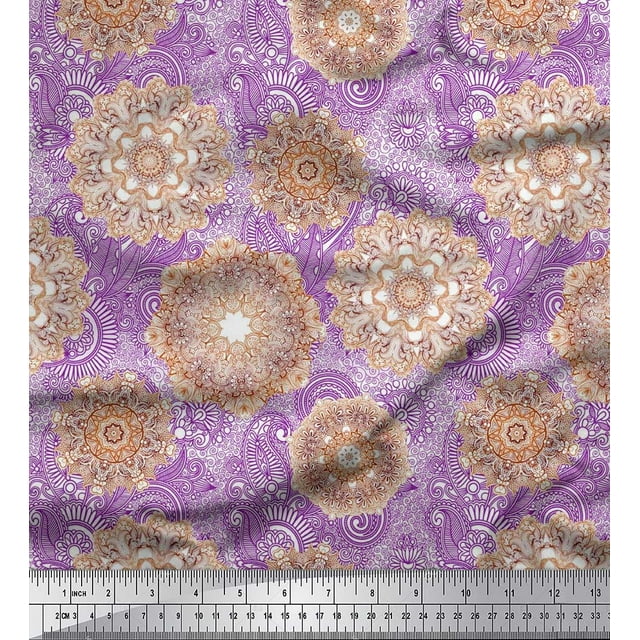 Soimoi Coton Jersey Tissu Imprimé Artistique Mandala 1 Yard 58 Inch Wide