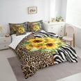 thumbnail image 4 of Homewish Wild Leopard Print 7pcs Bedding Comforter Set,Zebra Pattern Striped Queen Bedding Sets,White Black Brown Queen Sheet Sets For Girls Kids,Breathable Home Decor, 4 of 9
