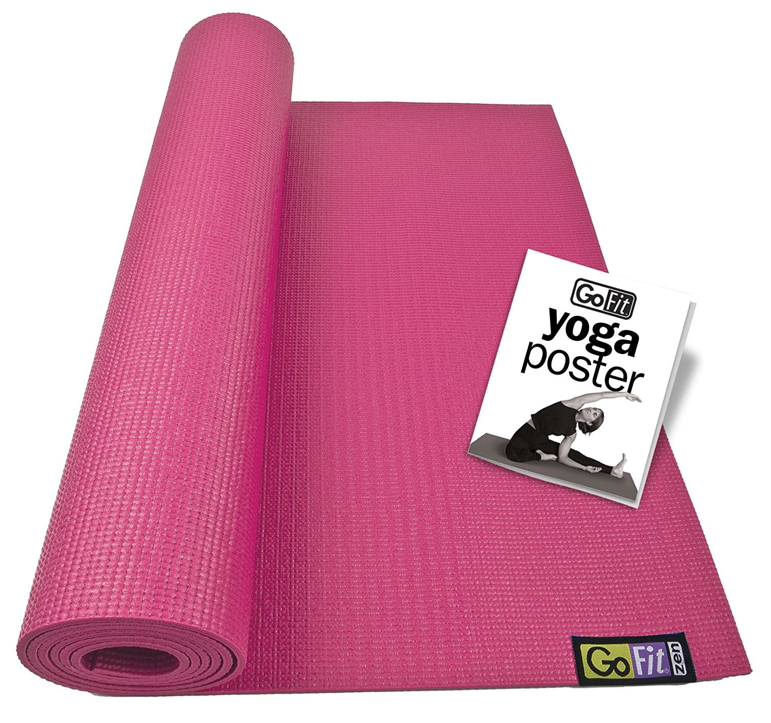 padded yoga mat, Gofit Pink Nonslip gym pilates home indoor exercise