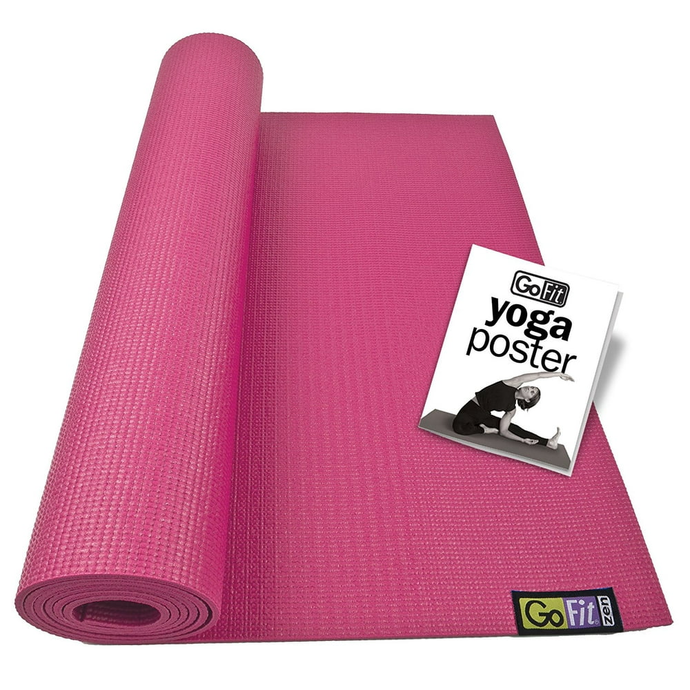 padded yoga mat, Gofit Pink Nonslip gym pilates home indoor exercise