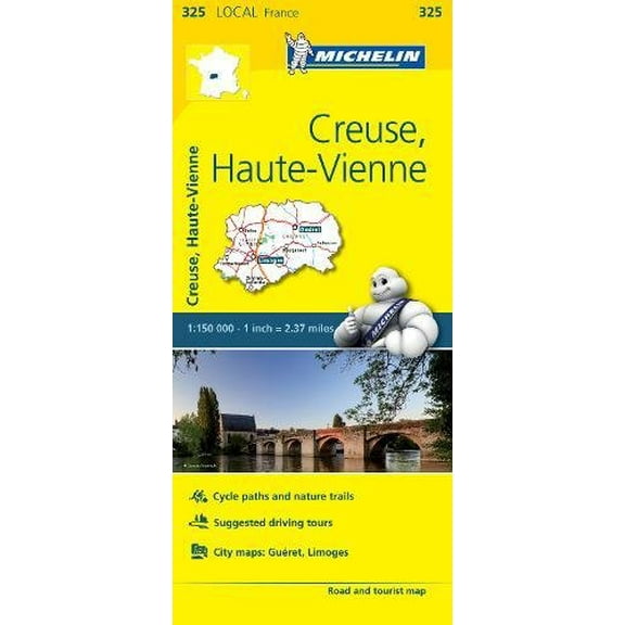 Michelin FRANCE: Creuse, Haute-Vienne Map 325