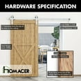 thumbnail image 4 of Homacer Brushed Nickel Sliding Barn Door Hardware Kit, for One/Single Door, 16ft Long Flat Track, Classic Design Roller, Heavy Duty, for Interior & Exterior Use, 4 of 7