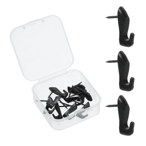 Uxcell 10 Pcs Push Pin Picture Hooks, Zinc Alloy Picture Hanging Nails, Black