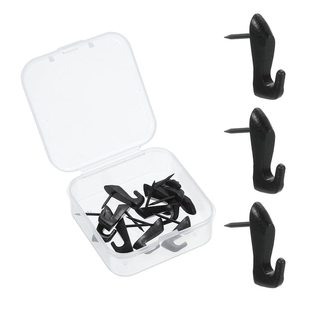 Uxcell 10 Pcs Ganchos de Imagen con Clavo, Clavos para Colgar Imágenes de Aleación de Zinc, Negros