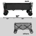 thumbnail image 3 of Vecukty 51.2" Large Collapsible Folding Wagon Cart, 560 lbs Load Capacity, Heavy-Duty Steel Frame & Oversized Wheels for Grocery Shopping, Camping, Sports, Moving – Black, 3 of 10