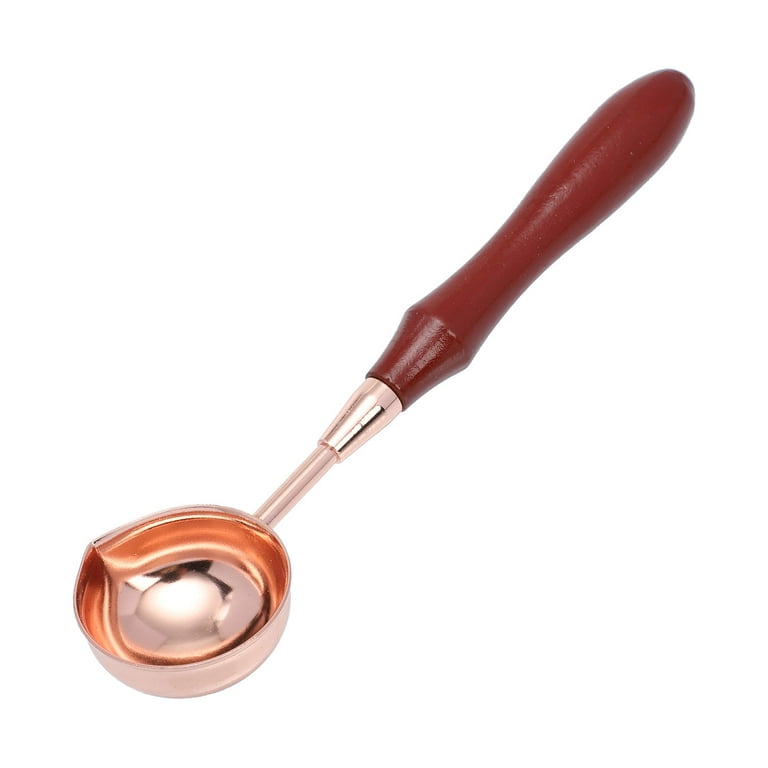 LLMSIX 3 Pcs Wax Seal Spoon Brass Wax Spoon Wax Spoon Big Wooden Handle  Vintage Elegant Sealing Spoon Melting Spoon Wax Seal Warmer for Stamp  Envelope