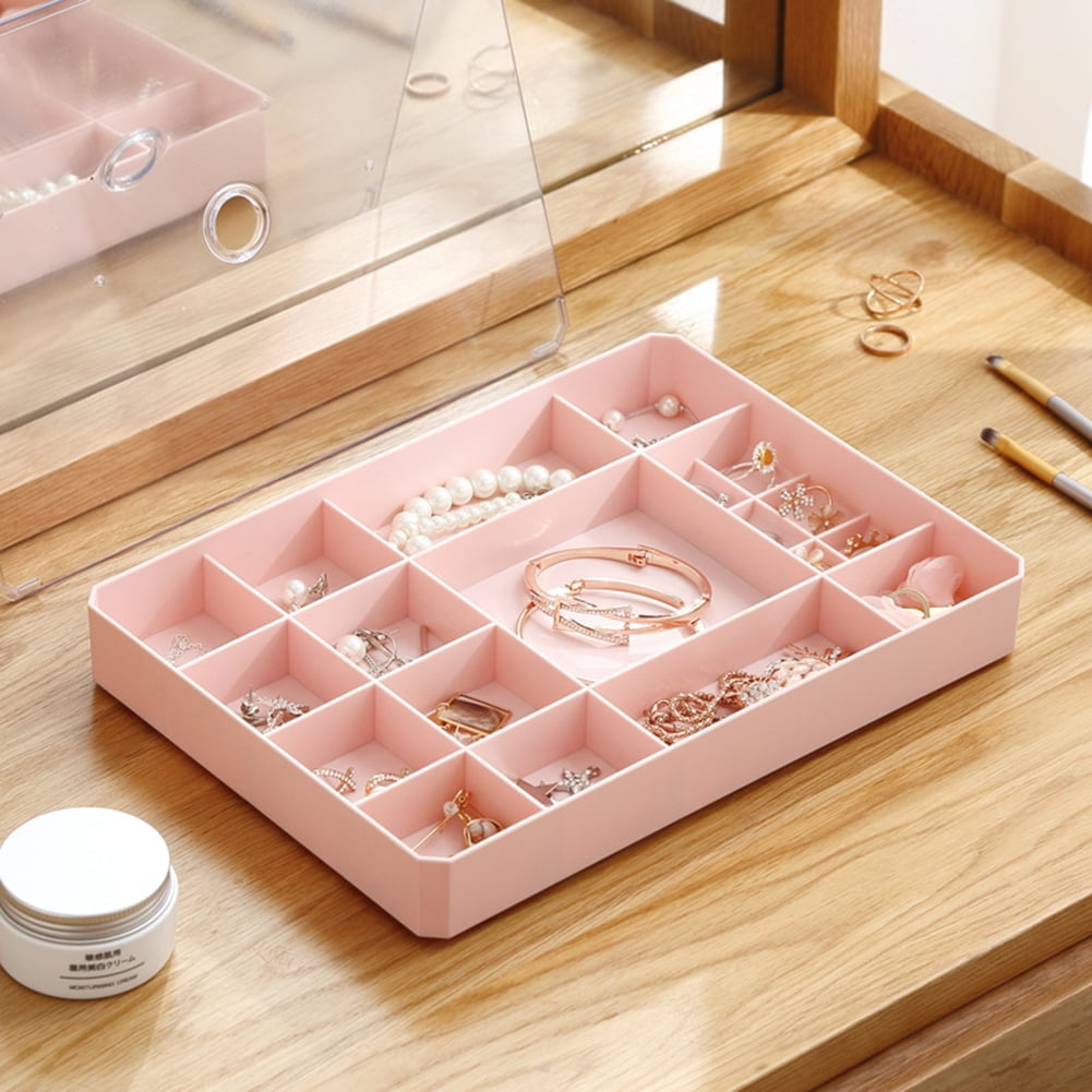 Ring Earrings Plain Wooden Jewelry Display Tray Holder Organizer 
