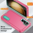 thumbnail image 4 of Stand Case for Samsung Galaxy S23 FE with Metal Kickstand Hard PC & TPU Back Shockproof [Military Grade Protection] Heavy Duty Rugged Hybird Protective Cover for Samsung Galaxy S23 FE, Rose+Mint, 4 of 9
