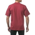 thumbnail image 2 of Pro Club Men's Heavyweight Cotton Short Sleeve Crew Neck T-Shirt,Burgundy,4XL, 2 of 5