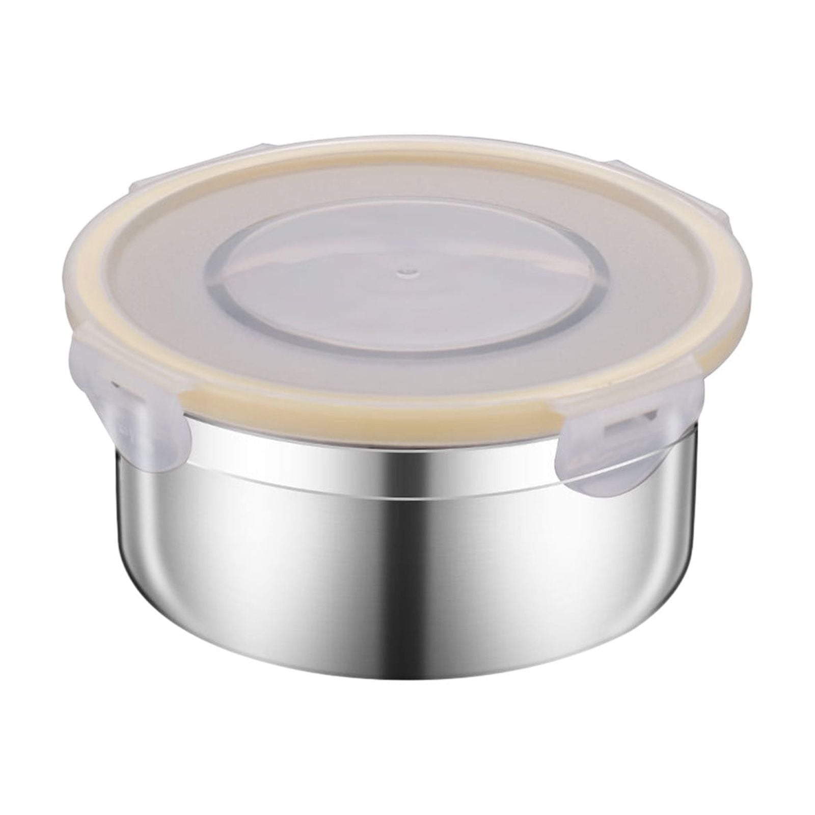 Specollect Clearance 4 Pcs Reusable 304 Stainless Steel Bento Box Metal Lunch Box Food Storage Containers Metal Lunch Container, Clips to Leak Proof, Dishwasher Snack Boxes for Work, Picnic 16x16x8cm