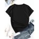 thumbnail image 2 of Women's 100% Cotton Floral Print T-Shirt - Black Casual Short Sleeve Round Neck Top with Vibrant Poppy & Foliage Design, Machine Washable Spring/Summer Casual Attire, Ladies T Shirts, Summer Fash, 2 of 7