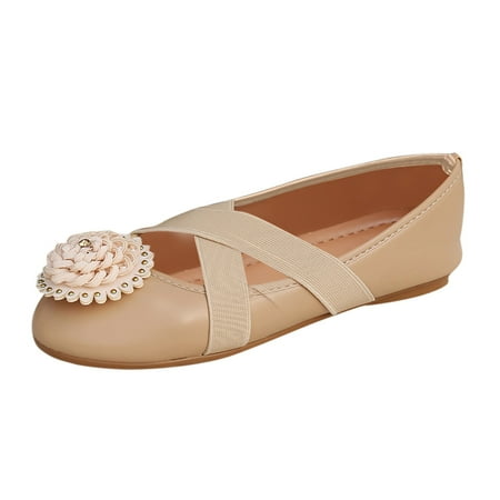 Women s Summer Fashion Flowers Solid Color Casual Shoes Light Comfortable On Flat Shoes Single Shoes Women Casual Shoes Casual Shoes for Women Low Heel Toe in Slingback Sandals Women Natural