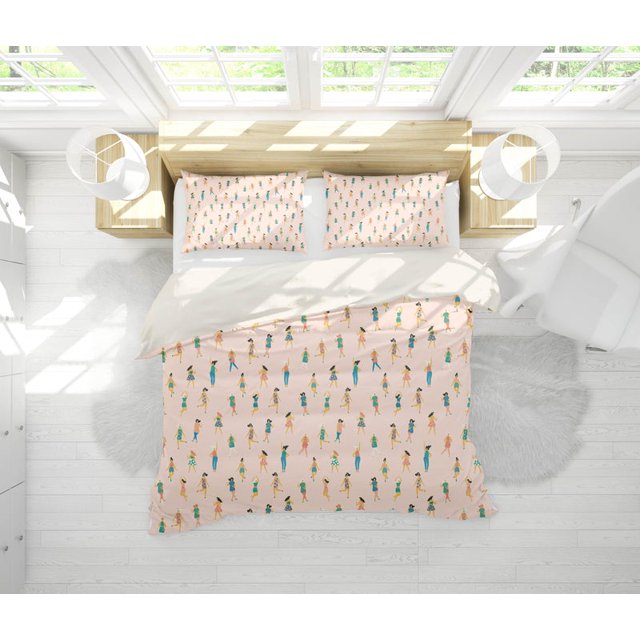 3D Pink Beauty Mujer Femenina Funda de edredón Set Ropa de cama Set Fundas de almohada 151