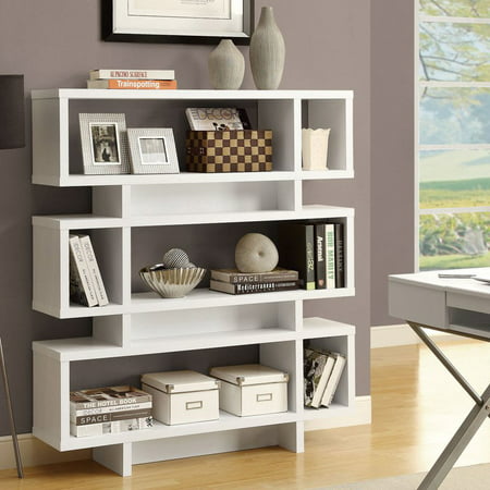 Monarch 3 Shelf Bookcase 55 H White Modern Style 