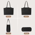 thumbnail image 2 of RAINSMORE Bolsas para Laptop de Mujer 15.6 Pulgadas Maletin Portafolios de Piel Bolso Tote Grande para Port&aacute;til Para Trabajo Universidad Oficina, Negra, 2 of 7
