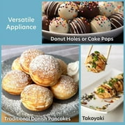 CucinaPro Ebelskiver Maker- Electric Non-stick Baker for Making Takoyaki Ebelskiver or Octopus Balls, Donut Holes & Cake Pops, Unique Danish Mini Pancakes or Dessert Treat Baking