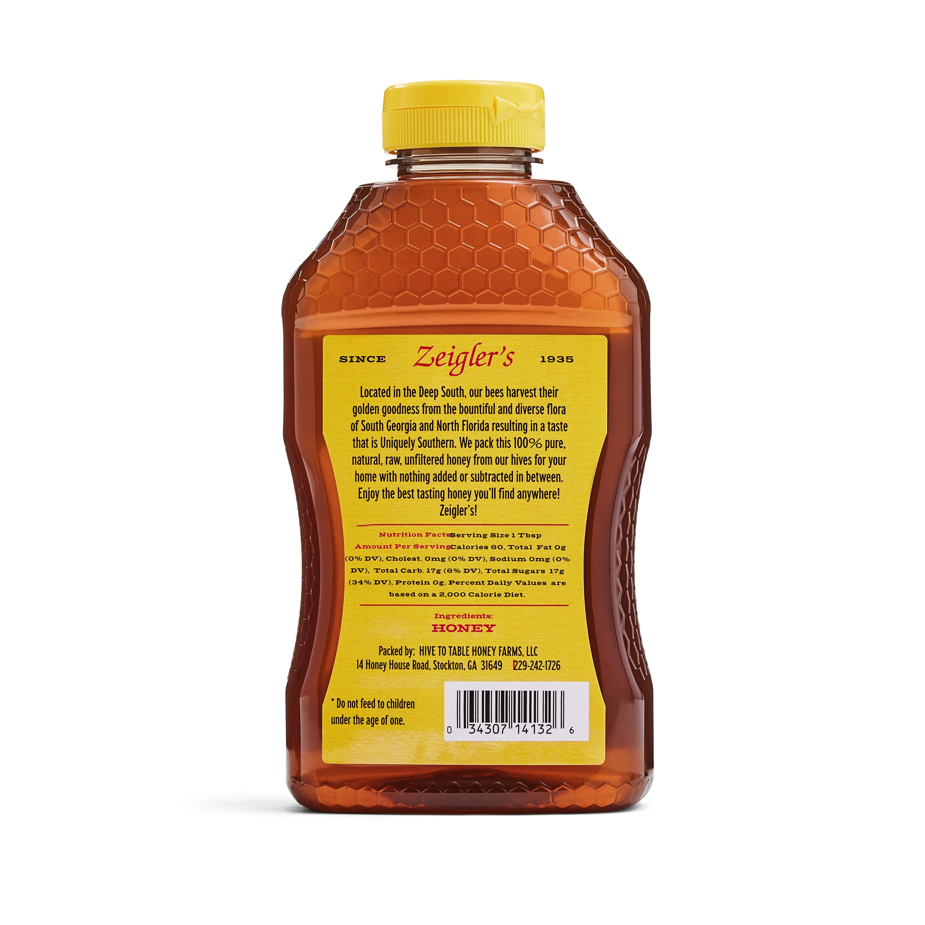 Zeigler's Wildflower Honey 32oz Local, Raw, Unfiltered, Squeeze Bottle