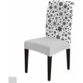 thumbnail image 6 of Chair Covers for Dining Room Set of 8,Snowy Snowflakes Christmas Season Stretch Seat Protector Removable Washable Chairs Slipcovers for Kitchen Banquet Wedding Hotel,Black White, 6 of 6