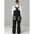 thumbnail image 4 of Hotian Men Colorblock Insulated Ski Snow Bib Pants Outdoor Snowboarding Overalls Black L, 4 of 7