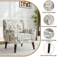 thumbnail image 3 of UIXE Floral Accent Chairs Linen Fabric Armchair for Living Room Bedroom Side Sitting for Home Office, Pattern Leaf, 3 of 7