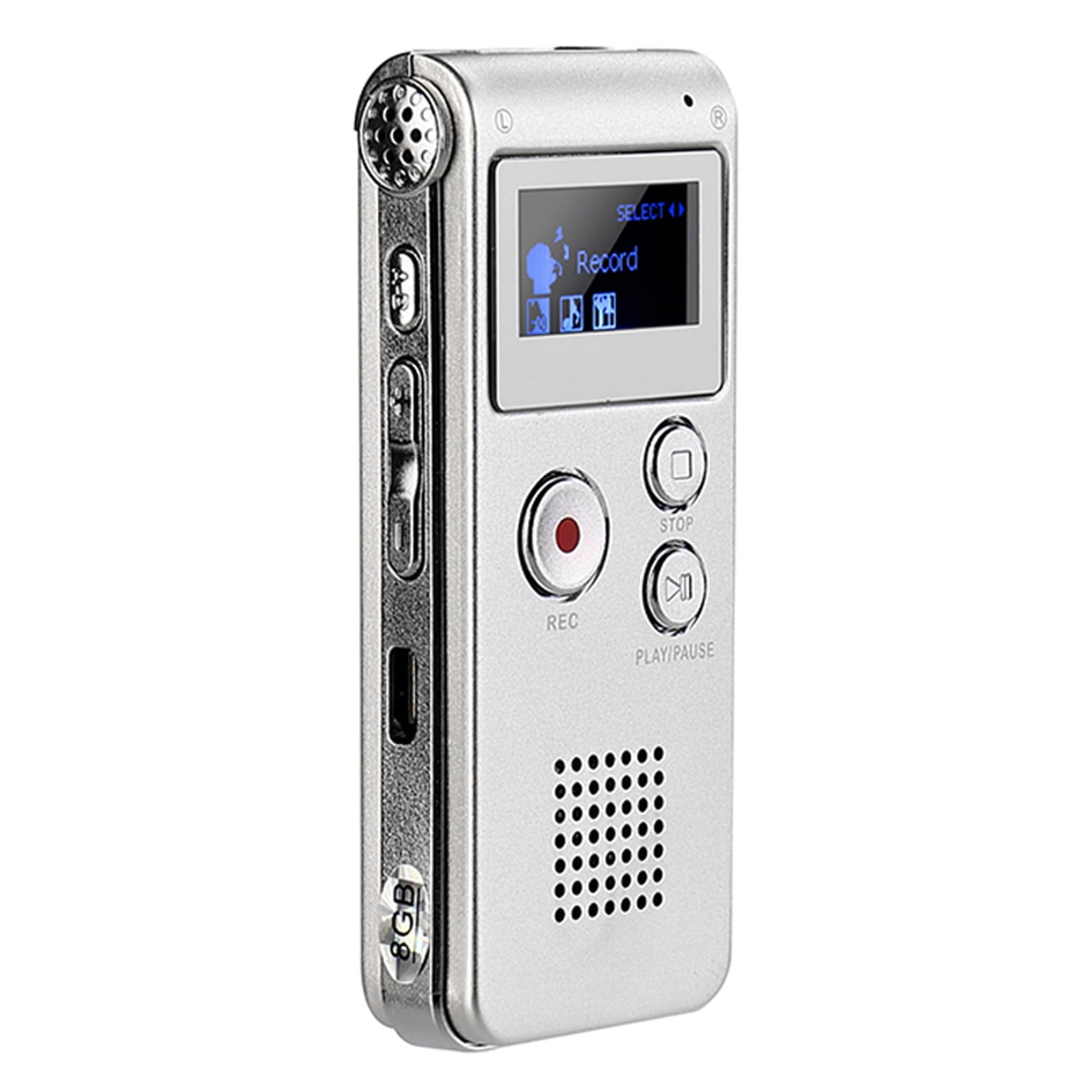 8GB Digital Voice Recorder with MP3 Player – Voice Recorder with Playback – Long Recording, LCD Display, USB Upload – for Professionals, Journalists & Business Use,Small Tape Recorder Device