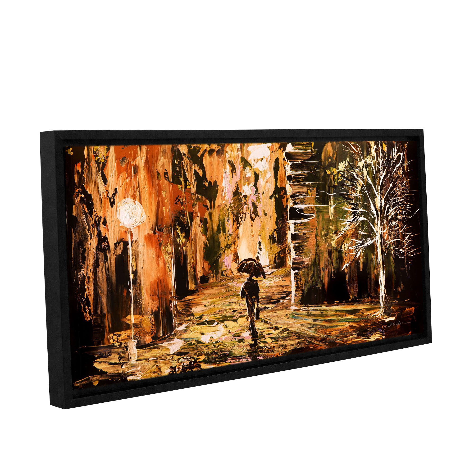ArtWall Milen Tod "Rain 2" Gallery-wrapped Floater-framed Canvas