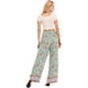 thumbnail image 5 of Mujer Verano Pierna Ancha Elástico Cintura Alta Estampado Boho Hippie Pantalones Pierna Ancha Verde Guisante Floral Talla Mediana, 5 of 5