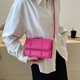 thumbnail image 3 of Bolso bandolera de cuero artificial Tide, bolso cuadrado pequeño y sencillo, bolso de hombro portátil de moda, color rojo rosa, 3 of 5