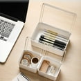 thumbnail image 7 of Desktop Organizer, Drawer Storage Box with Flip-Top Compartments, Clear Plastic Small Parts Organizer Bins for Office Supplies, Craft Tools and Home Organization, 7 of 7