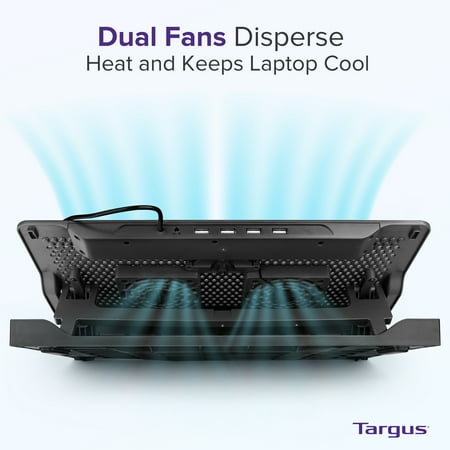 Targus - Chill Mat+ Laptop Cooling System with 4-Port USB Hub - Gray