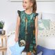 thumbnail image 4 of Fotbe Baroque Floral Still Life Vestido de Dormir para Niñas de 3 a 10 Años, Mangas Cortas, Estilo Princesa, Pijama Camisón con Mangas Voladas-XX-Large, 4 of 6
