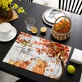 thumbnail image 4 of Happy Fall Placemats Set of 2, Maple Tree Orange Pumpkins Thanksgiving Wood Washable Wipeable Table Mats for Dining Tables, Indoor Outdoor Kitchen Place Mats for Holiday Party Table Decor, 4 of 9