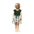 thumbnail image 4 of Symoid Matching Dress for Mother and Baby Girl- Parent-child Summer Fashion Small Flower Print Beach Sleeveless Dress Mother-daughter Suit Kid Baby Girls Casual Dresses Green&2-3 Years, 4 of 7