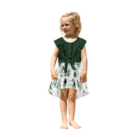 

Fesfesfes Parent-child Spring Boho Dress Casual Printed Beach Sleeveless Dress Mother-daughter Dress Mommy and Me Dresses Suit